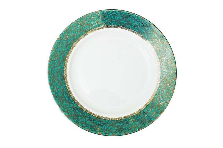 Суповая тарелка с бирюзовым орнаментом
