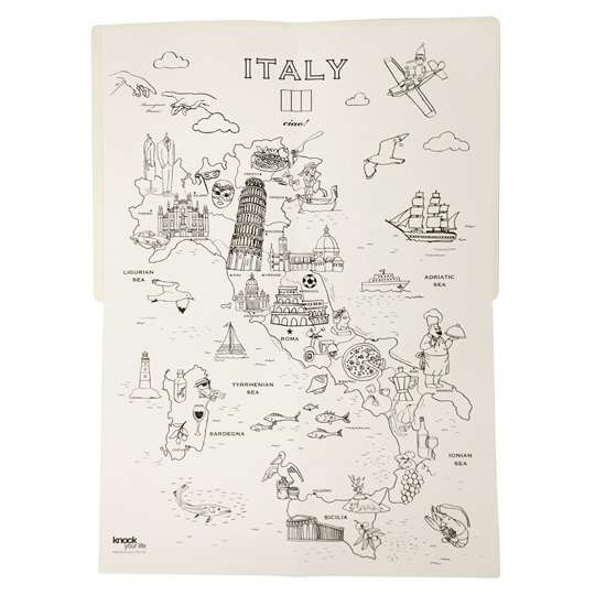 Карта-раскраска 'Coloriage' (разные дизайны) / Italy