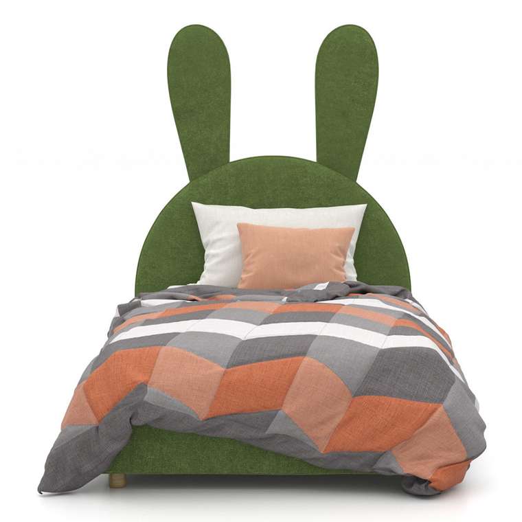 Односпальная кровать Bunny зеленого цвета 120х200