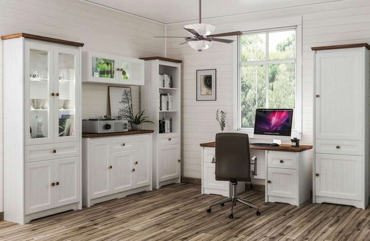 Письменный стол Кантри бело-коричневого цвета