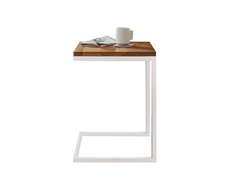 Прикроватный столик Бёркли бело-коричневого цвета 