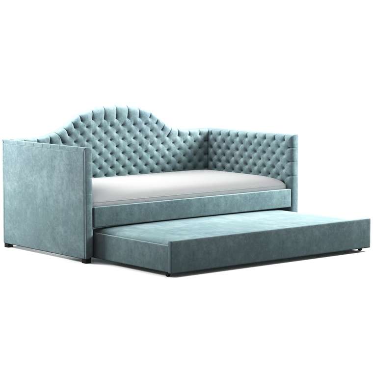 Кровать с дополнительным спальным местом Rosa 100х200 голубого цвета