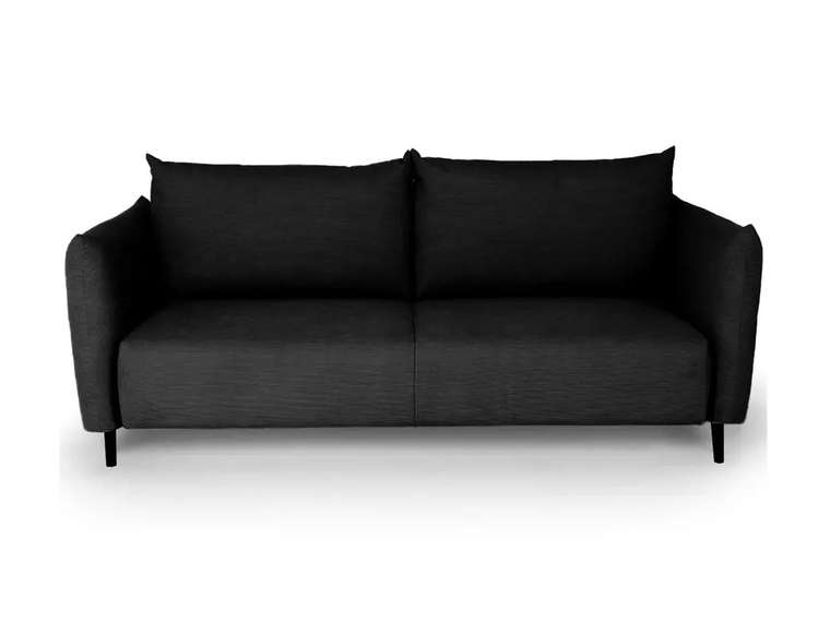 Диван-кровать Menfi в обивке из вельвета черного цвета 