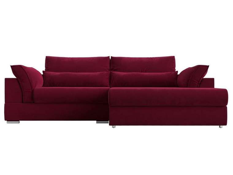 Угловой диван-кровать Пекин бордового цвета угол правый