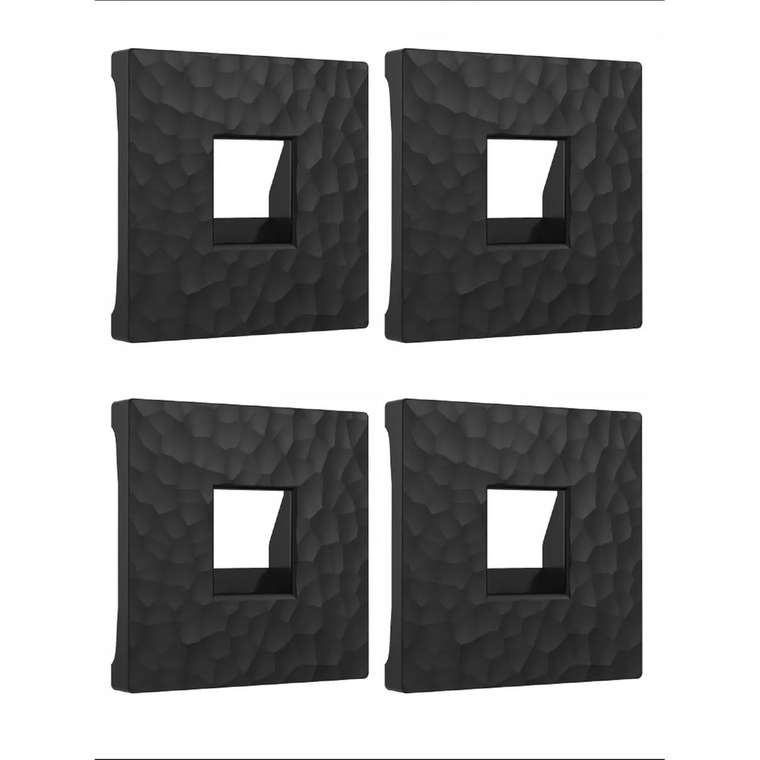 W1292008/ Накладка для RJ-11 (hammer черный) - комплект 4 шт. W1292008 Встраиваемые механизмы серебряный рифленый