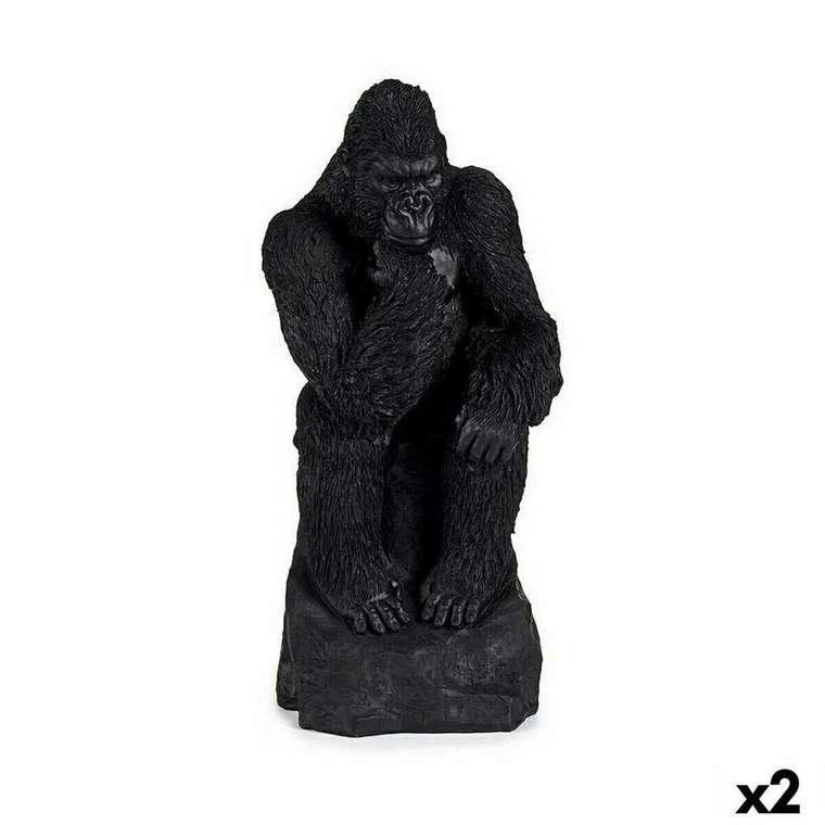 Декоративная фигура Горилла Чёрный 20 x 45 x 20 cm (2 штук)