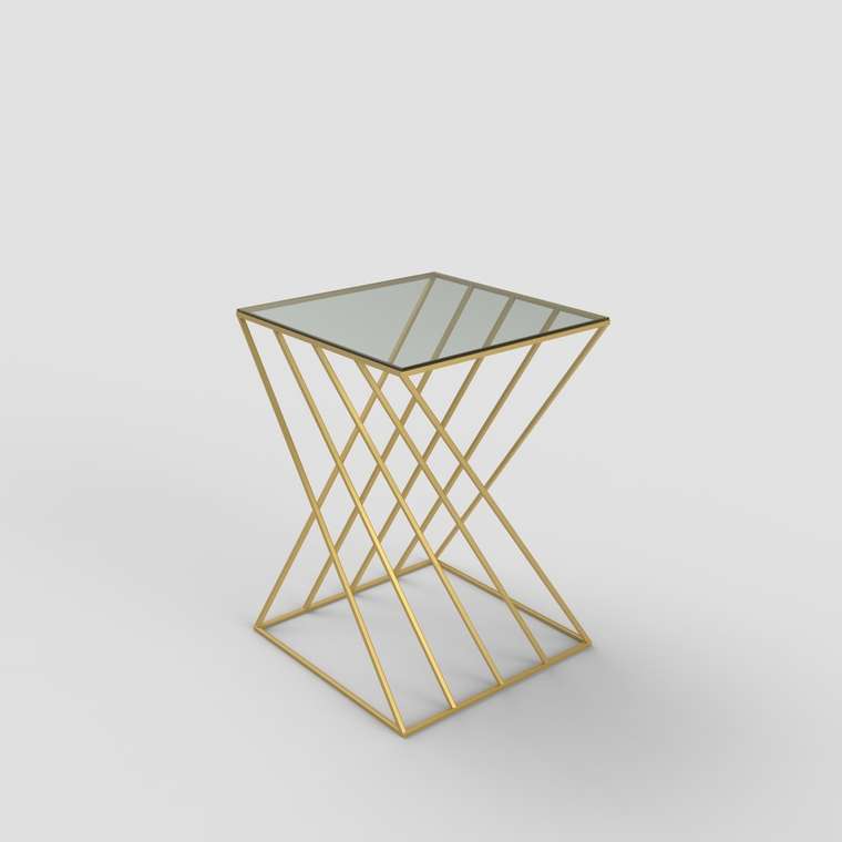 Журнальный столик "Adele" золото с бронзовым стеклом (450х550х550)