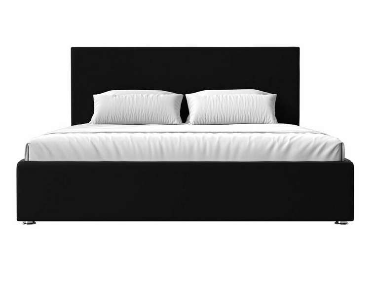 Кровать Кариба 180х200 черного цвета с подъемным механизмом (экокожа)