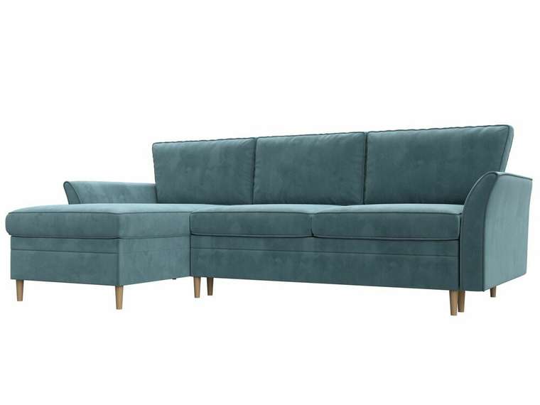 Угловой диван-кровать София бирюзового цвета левый угол