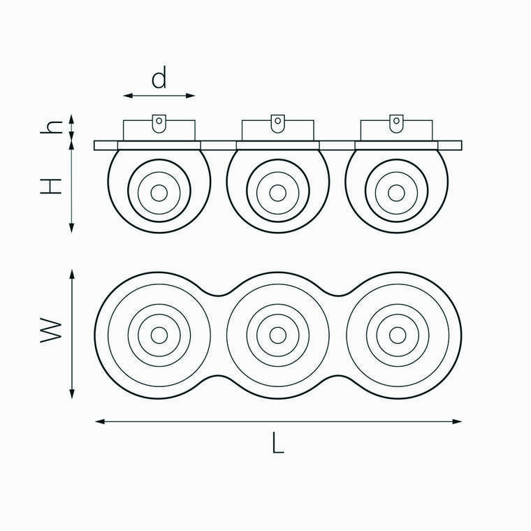 Светильник INTERO LED 9W*3 850LM*3 24G ЧЕРНЫЙ 3000K (217637+217072+217072+217072)