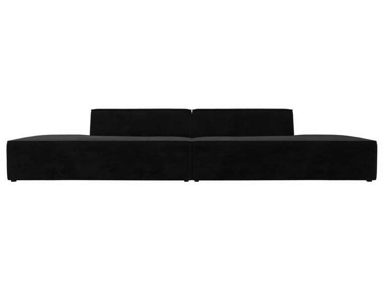 Прямой модульный диван Монс Лофт черного цвета