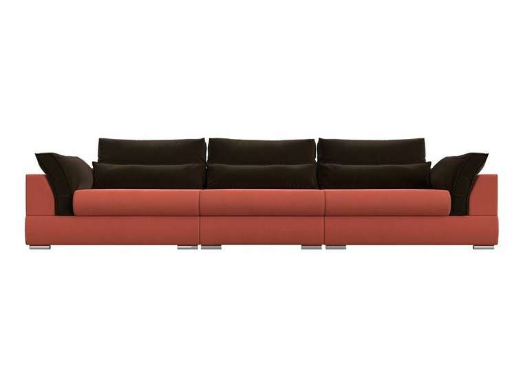 Прямой диван-кровать Пекин Long кораллово-коричневого цвета