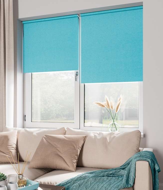Мини Ролета Блэкаут 47х175 бирюза
