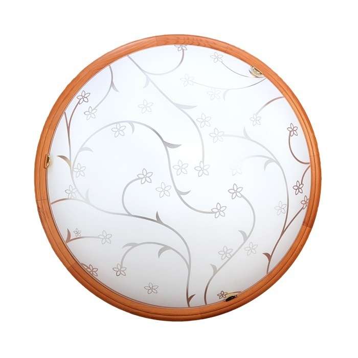 Настенно-потолочный светильник Sonex Luaro Wood 3107 стекло/белое/св. орех E27 3*100Вт