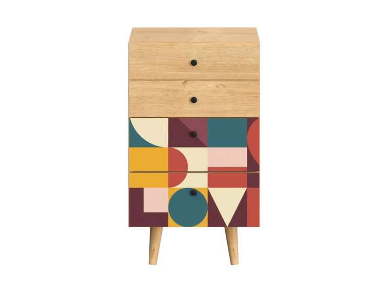 Комод малый Frida с принтом love на деревянных ножках