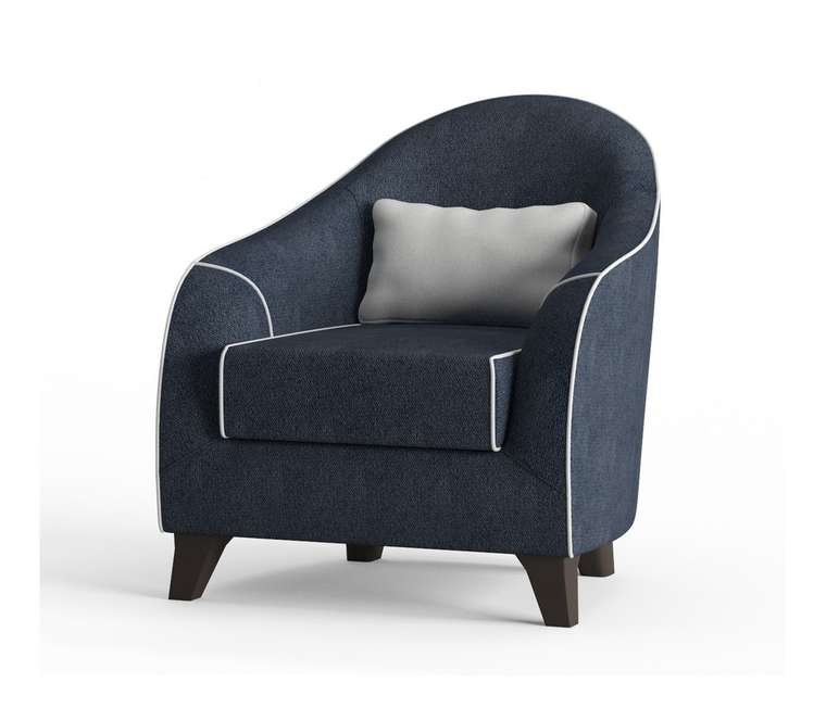Кресло Бемоль в обивке из велюра темно-синего цвета