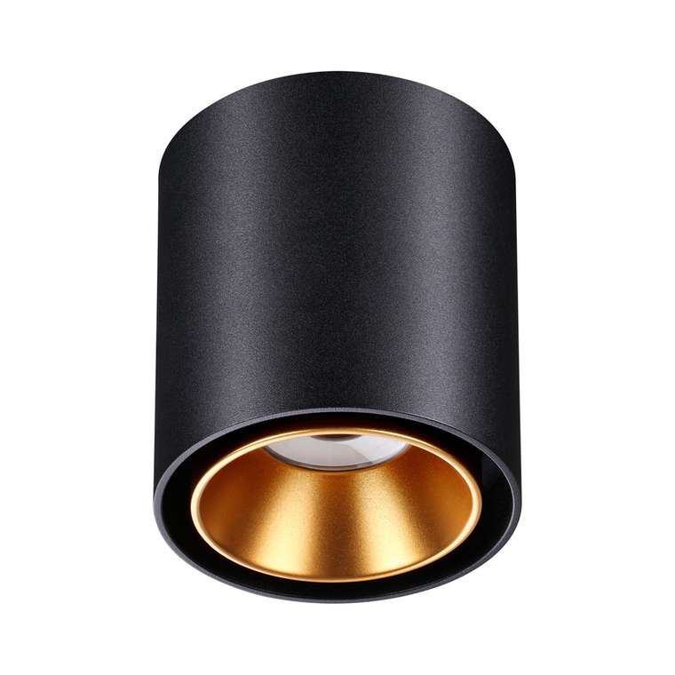 Потолочный светодиодный светильник Recte черно-золотого цвета
