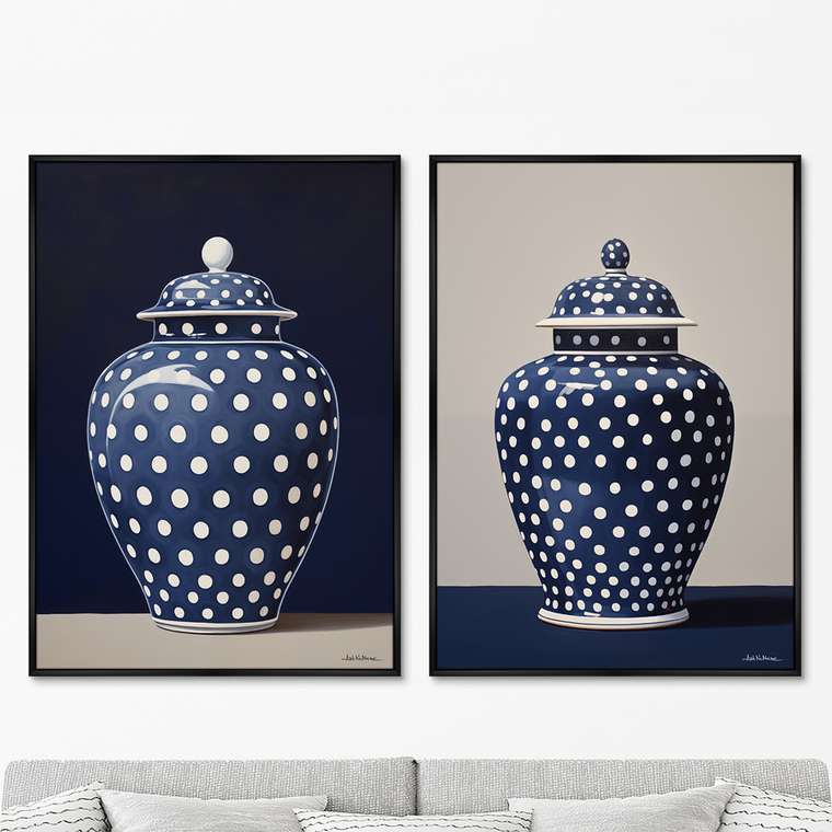 Набор из двух репродукций картин Porcelain vase, 2024г.