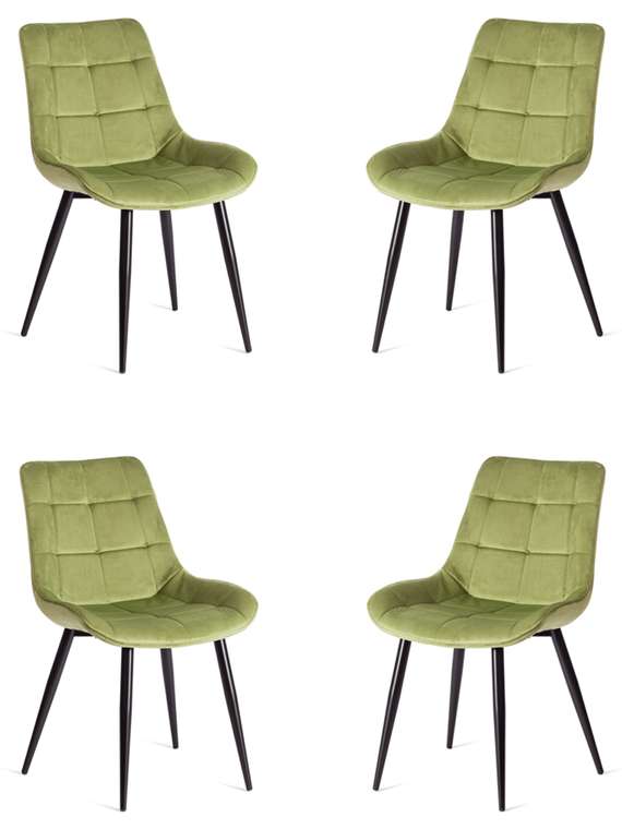 Комплект из четырех стульев Abruzzo зеленого цвета