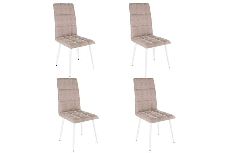 Набор из четырех стульев Турин 2 цвета мокко с белыми ножками