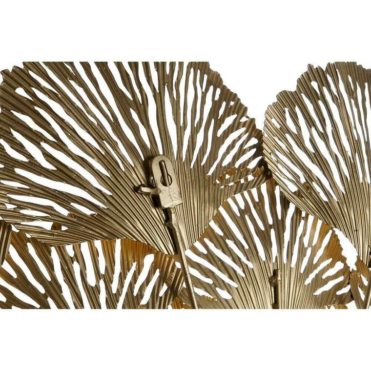 Настенное зеркало 85,7 x 5,7 x 87,6 cm Стеклянный Позолоченный Металл Лист растения