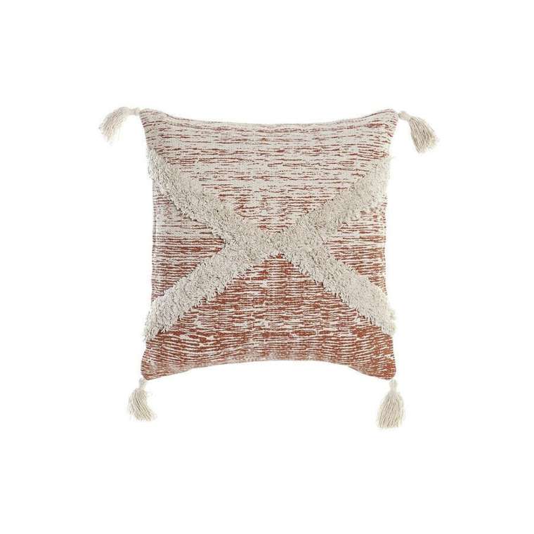 Подушка DKD Home Decor Бежевый Оранжевый 45 x 10 x 45 см бахрома