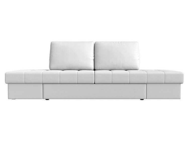 Прямой диван трансформер Сплит белого цвета (экокожа)