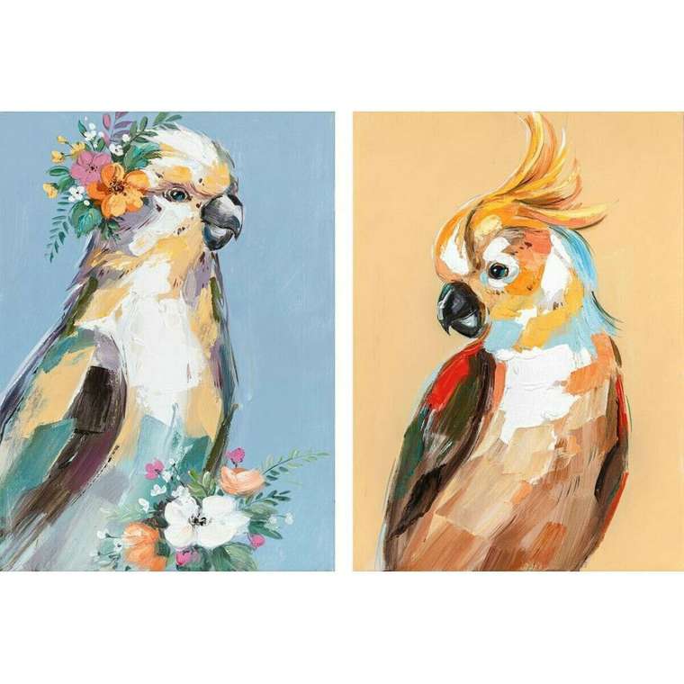 Полотно 50 x 2,7 x 70 cm Попугай современный (2 штук)