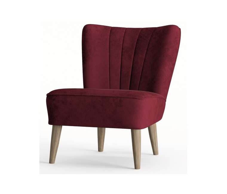 Кресло Пальмира в обивке из велюра бордового цвета