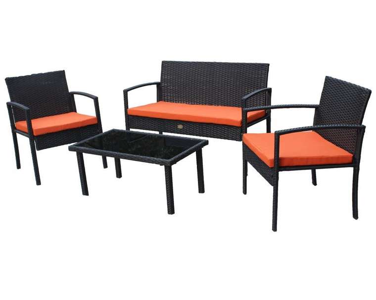 Набор мебели Бостон черно-оранжевого цвета