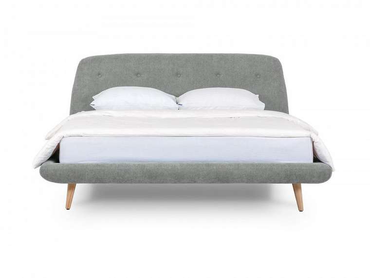 Кровать Loa 160х200 серого цвета 