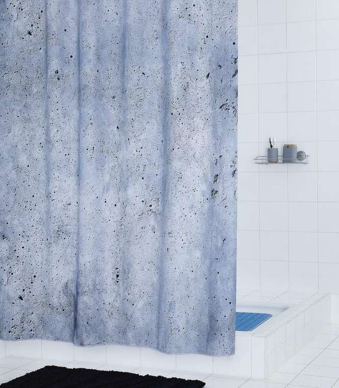 Штора для ванных комнат Cement 180х200 серого цвета