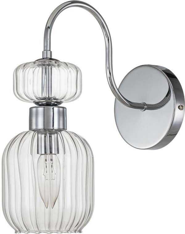 Бра Escada Gloss 1141/1A Chrome/Clear 1x60Вт E14, металл/стекло, хром/прозрачный