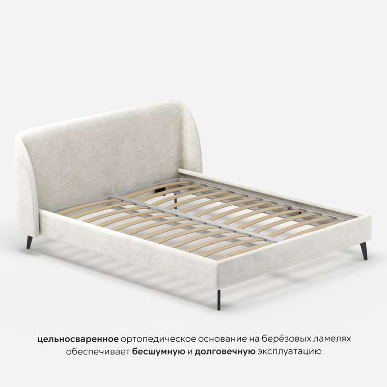 Кровать Мосс 160х200 белого цвета без подъемного механизма