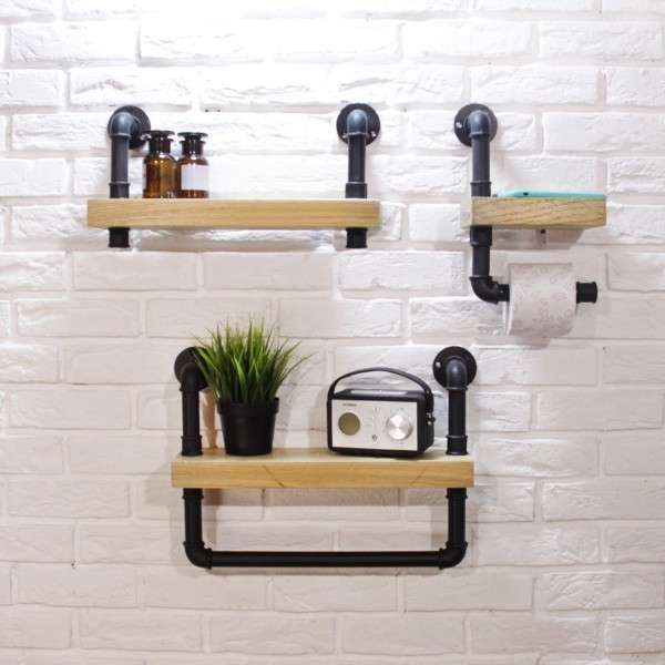 Набор дубовых полочек для ванной