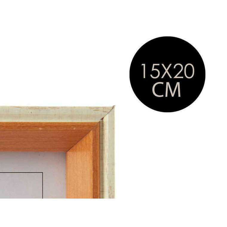 Фоторамка 83619 Коричневый 17 x 22 x 3 cm Стеклянный Белый Деревянный MDF