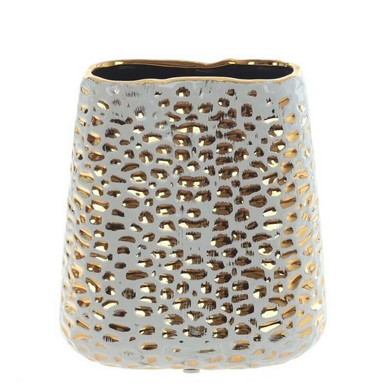 Фарфоровая ваза бело-золотого цвета