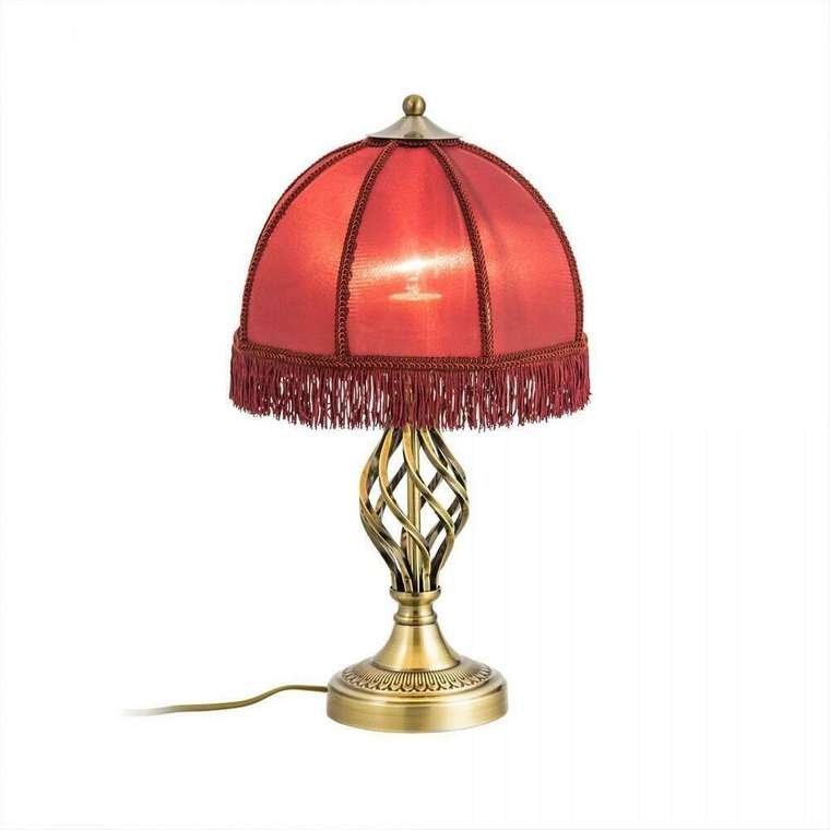 Настольная лампа Базель с красным абажуром