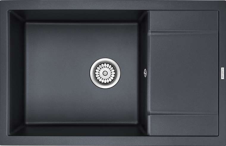 Мойка кухонная оборачиваемая прямоугольная Paulmark 78х50 см цвета черный металлик