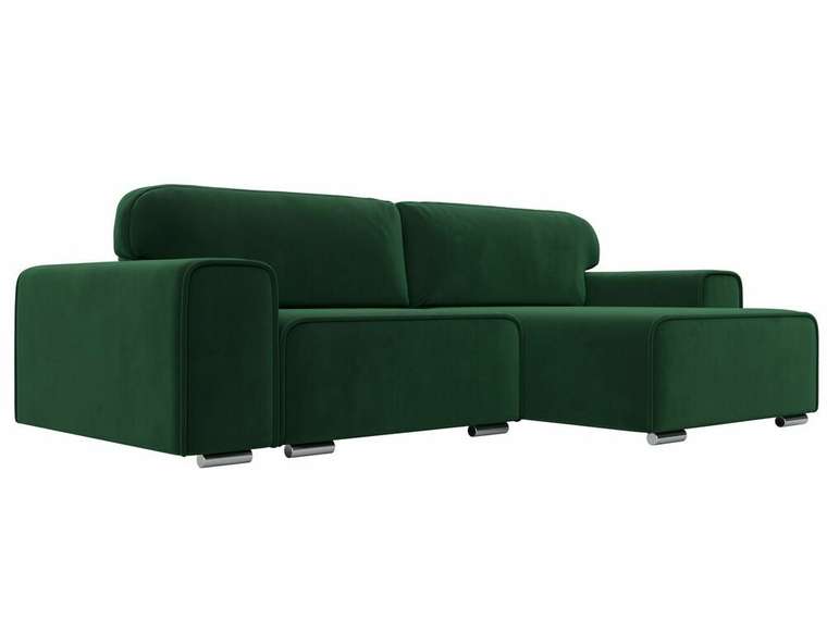 Угловой диван-кровать Лига 029 темно-зеленого цвета правый угол
