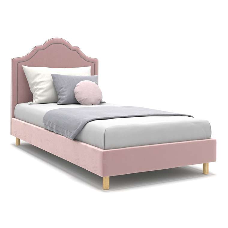 Односпальная кровать Kylie Kids на ножках розового цвета 80х160