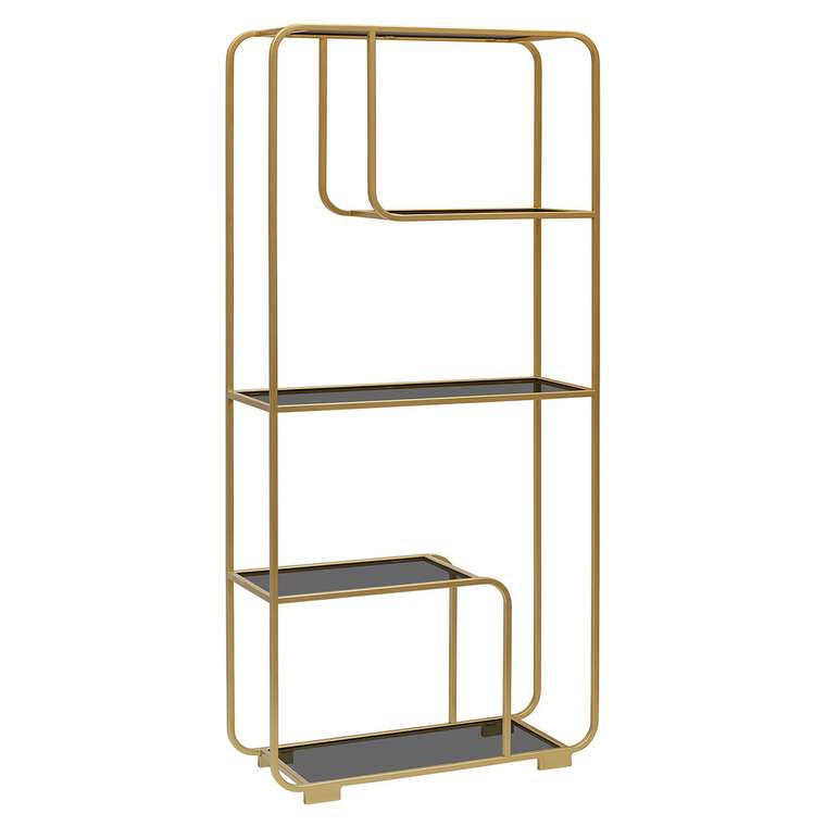 Стеллаж Siena 80 черно-золотого цвета