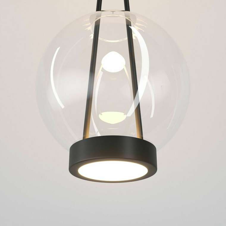 Подвесной светодиодный светильник со стеклянным плафоном 50267/1 LED черный Frasco