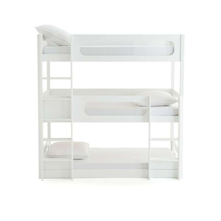 Трехъярусная кровать Pilha 90x190 белого цвета