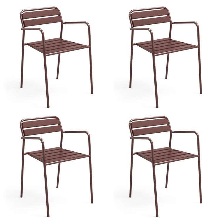 Набор из четырех стульев коричневого цвета