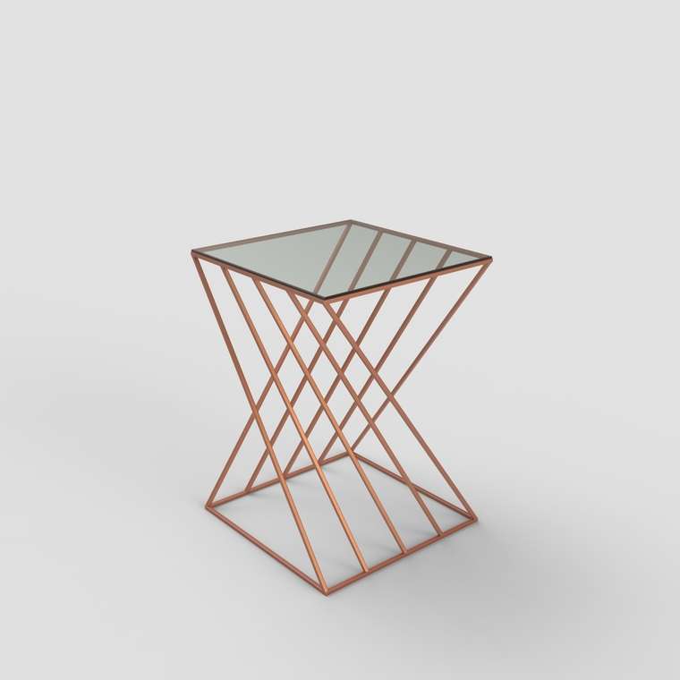 Журнальный столик "Adele" бронзовый с бронзовым стеклом (450х550х550)