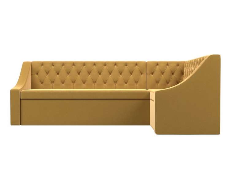Кухонный угловой диван-кровать Мерлин желтого цвета правый угол