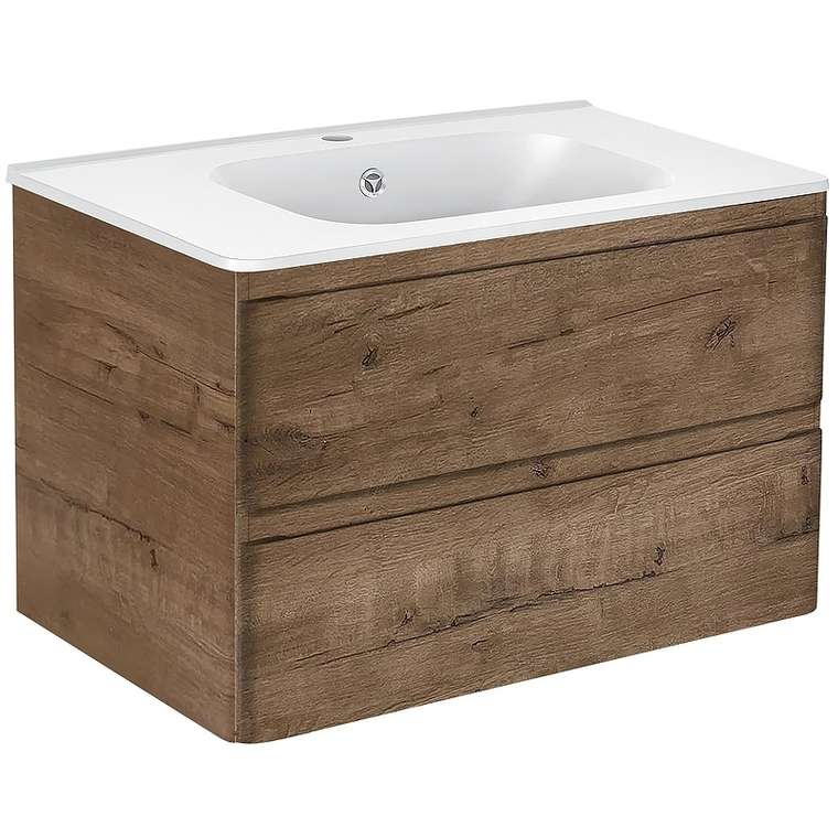 Тумба подвесная с раковиной Vico коричневого цвета