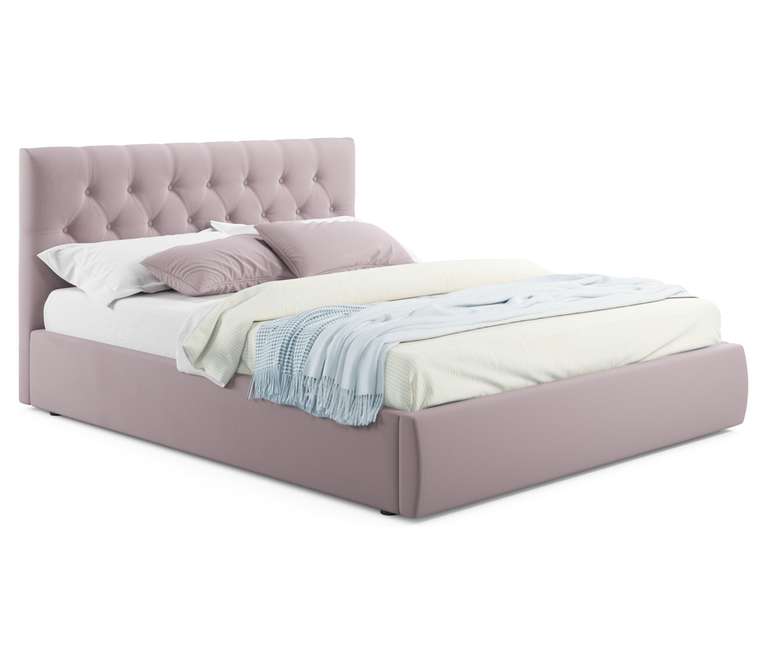 Кровать Verona 160х200 с ортопедическим основанием серо-розового цвета