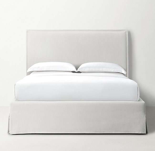 Кровать Kenlie Velvet Slipcovered 180х200 белого цвета